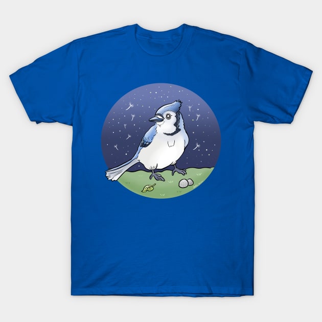 Bluejay Night Sky T-Shirt by doodletokki